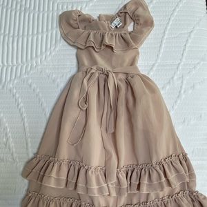 NELLIE RUFFLE MAXI DRESS - CHAMPAGNE 3T
